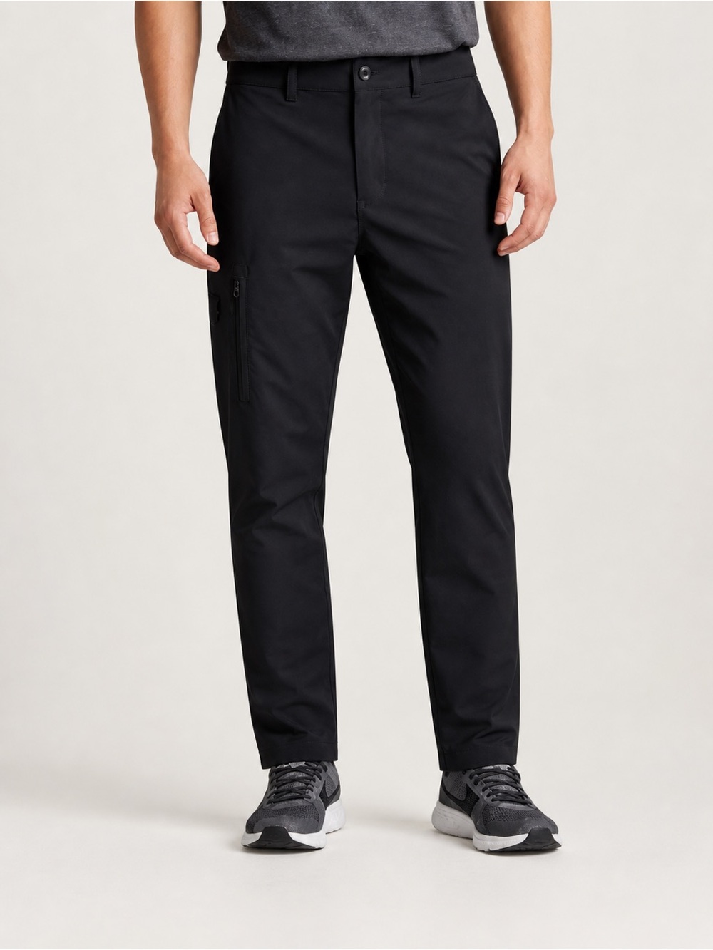 Black Tech Utility Pants Minimalist Streetwear Travel Workwear 30x30